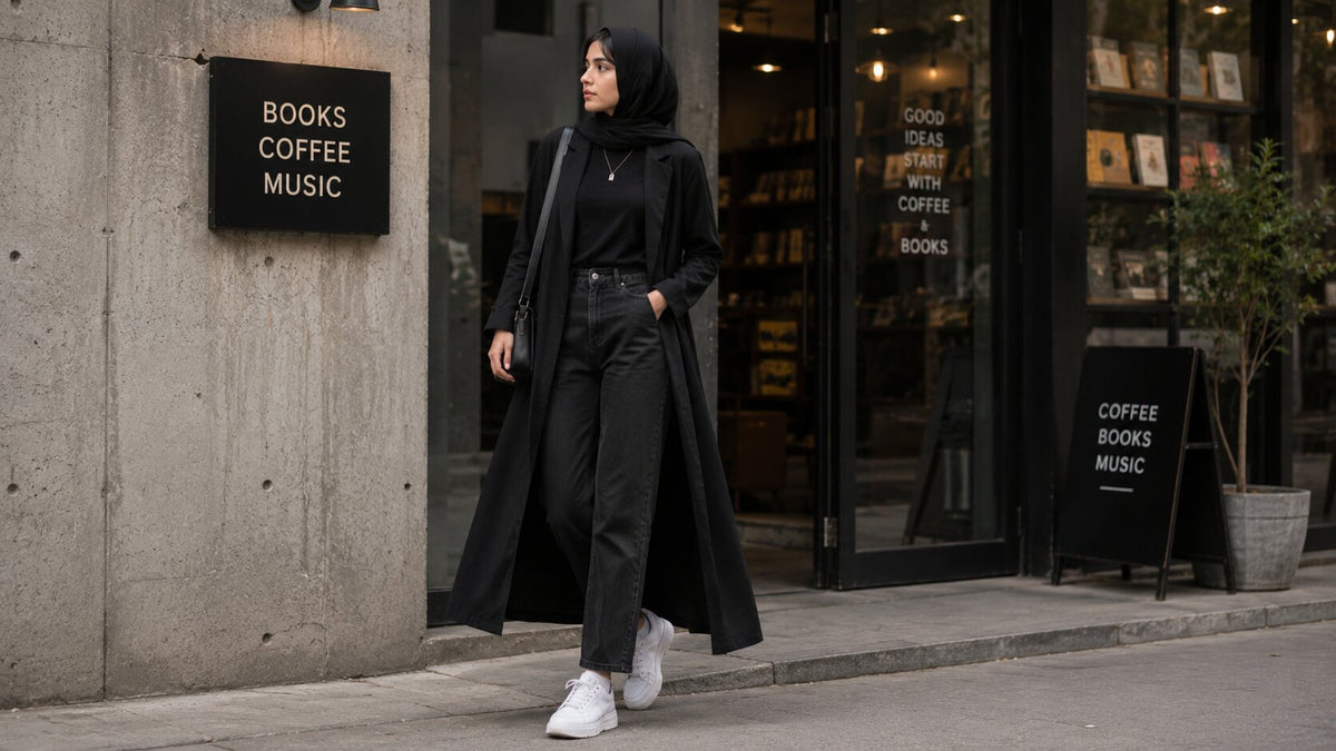 K-Pop Inspired Long Coat Looks for Pakistani Girls: Modest Open-Front Gown Styling Ideas