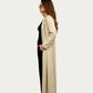 Beige Elegance | Modest Korean-Inspired Open Front Gown Pakistan