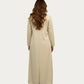 Beige Elegance | Modest Korean-Inspired Open Front Gown Pakistan