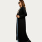 Black Elegance | Modest Korean-Inspired Open Front Gown Pakistan