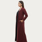 Maroon Elegance | Modest Korean Open Front Gown Pakistan