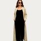 Beige Elegance | Modest Korean-Inspired Open Front Gown Pakistan
