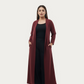 Maroon Elegance | Modest Korean Open Front Gown Pakistan