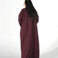 Maroon Elegance | Modest Korean Open Front Gown Pakistan - Boss Lady Style