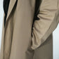 Pocket detail of beige open front abaya for women