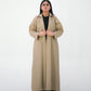 Beige open front coat style abaya for women in Pakistan