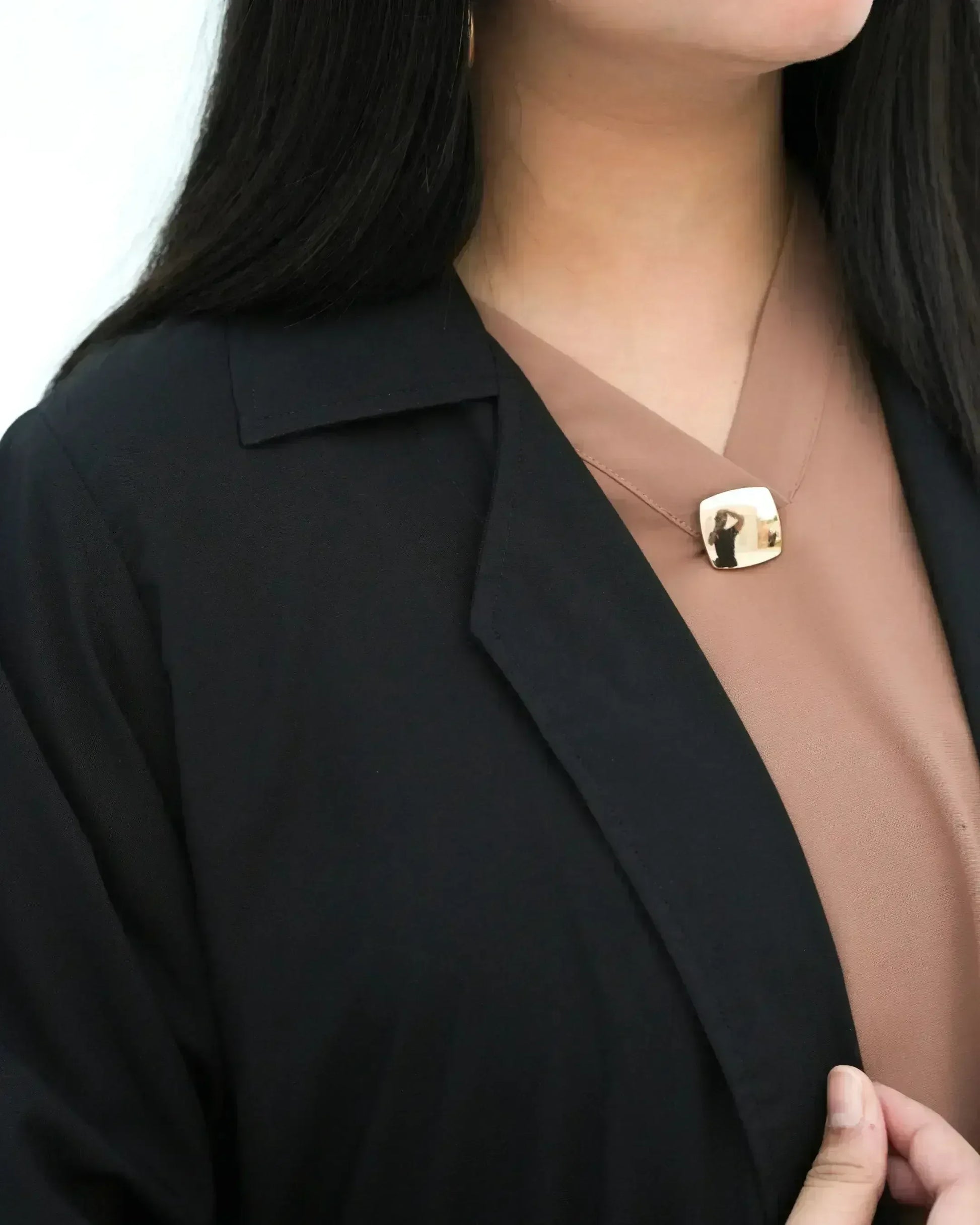 Black Elegance | Modest Korean-Inspired Open Front Gown Pakistan - Boss Lady Style