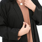 Close up of black abaya collar and front opening