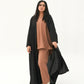 Black Elegance | Modest Korean-Inspired Open Front Gown Pakistan - Boss Lady Style