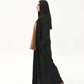 Black Elegance | Modest Korean-Inspired Open Front Gown Pakistan - Boss Lady Style