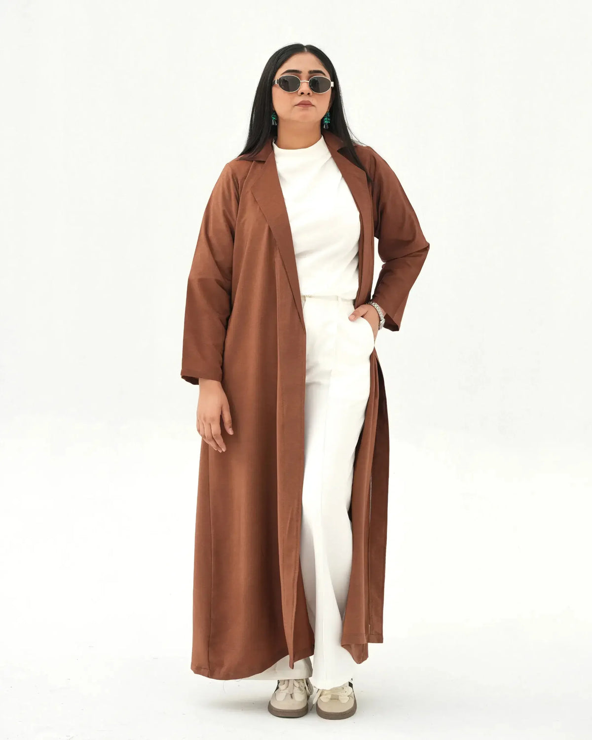 Seoul Muse Open-Front Coat – Caramel Edition - Boss Lady Style
