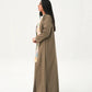 Olive Elegance | Modest Korean-Inspired Open Front Gown Pakistan - Boss Lady Style